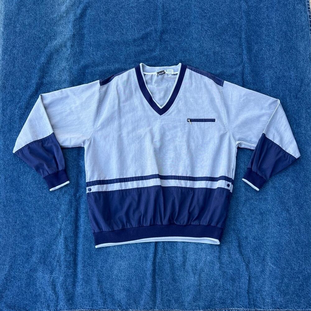 90s Saks Fifth Ave v neck pullover windbreaker jacket